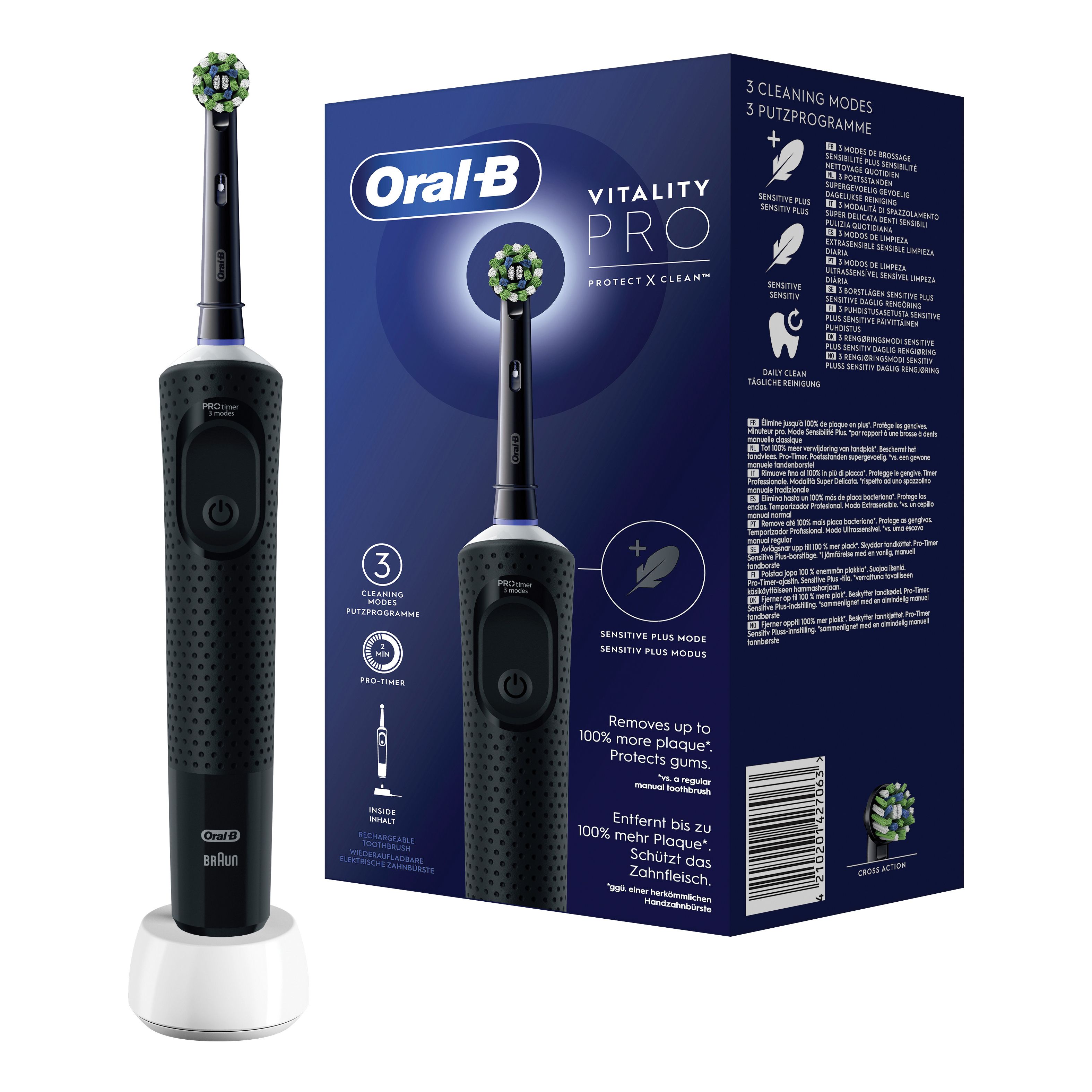 Oral-B Vitality Pro Adulto Spazzolino rotante Nero 1 pz da denti