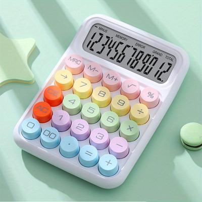 1pc, Candy Color Calculator, Aesthetic Calculator Desktop 12 Digit With Large Lcd Display, Calculator Big Buttons, Calculator Office Or School, Flexible Keyboard Calculator