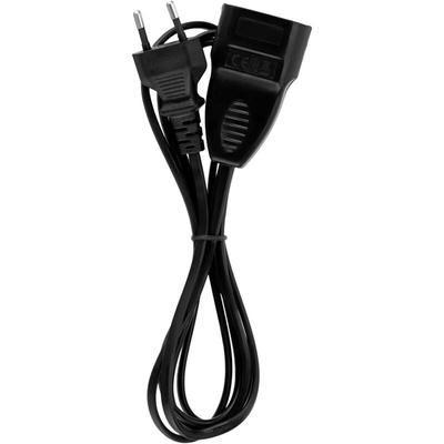 00128014 Strom Verlängerungskabel 2.5 a Schwarz 2 m H03VVH2-F 2X 0,75 mm² - REV Image