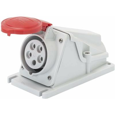 Gewiss - Feste Wandsteckdose 90 Grad IP44 3P+N+E 16A 380-415V Rote Schraubverkabelung Image