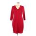 Calvin Klein Casual Dress - Sweater Dress: Burgundy Dresses - Women's Size Large