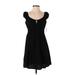 Old Navy Casual Dress - Party Keyhole Short sleeves: Black Print Dresses - Women's Size Small