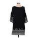 Gap Casual Dress - Shift Crew Neck 3/4 sleeves: Black Dresses - Women's Size 2 Petite