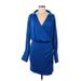 H&M Casual Dress - Wrap: Blue Dresses - Women's Size Medium