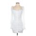 Prettie Baddie Cocktail Dress - Mini: White Solid Dresses - Women's Size Small