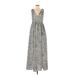 Tory Burch Cocktail Dress - A-Line V Neck Sleeveless: Gray Dresses - New - Women's Size Small