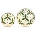 Gerson 54741 - 8" and 6" Battery Operated Leaf Balls (2 Pack) (8" Lighted Holly Leaf Balls (4322866))