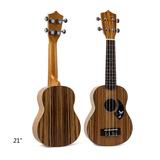 RONSHIN 21-Inch Four String Ukulele Zebra Wood With Fender For Guitar Instrument