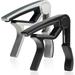 6 String Single-handed Guitar Capo For Acoustic Electric Guitar - 2 Pack of Black and Silver