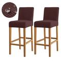 Lot de 2 housses de tabouret de bar hydrofuges bordeaux extensibles pour tabouret de bar, housse de tabouret de bar pour patio, extérieur, bar, mariage avec fond élastique