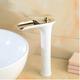 cascade salle de bain évier mitigeur haut, mono lavabo mitigeur lavabo salle d'eau avec tuyau d'eau chaude et froide monobloc vasque eau laiton robinet monté sur pont