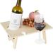 Eummy Portable Wine Table Outdoor Folding Wine Table Wooden Wine and Champagne Picnic Table Mini Food Wine Table with Bottle and Glass Holder for Outdoor Camping Picnic Beach