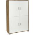 Bricoshop24 - Credenza 4 Ante Noce Bianco Madia Buffet Ripiani Ufficio Dispensa Piattaia