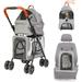 Folding Dog Stroller 3-in-1 Double Pet Strollers with Pet Carrier Bag