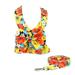 Pet Outfits Floral Dog Dress Bowknot Harness Leash Set- Lightweight and Soft Dog Harness Small Dog Harness and Leash Set with Dog Leash Suitable for Puppy Small and Medium-Sized Dog (Size S-XXL)
