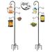 92 Inch Shepherds Hooks for Outdoor 2 Pack Bird Feeder Poles with 4 Hooks Shepherds Hook for Bird Feeders Outside with Base Garden Pole for Hanging Plant Baskets Weddings Decor