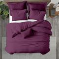 Kotton Culture Plum Custom Size Duvet Cover 100% Egyptian Cotton 3 Piece with Zipper & Corner Ties 600 Thread Count Soft Sateen Weave Breathable Organically Sourced All Season Comforter Cover