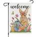 Polka Dot Happy Easter Garden Flag 12x18 inch Home Outdoor Patio Welcome Easter Bunny Tulip Carrot Spring Lawn Garden Flag Decoration -A