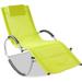 Patio Rocking Lounge Chair Outdoor U Curved Rocker Chair w/ Removable Pillow Green