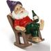 Garden Gnome Statue Outdoor Decoration Resin Gnome Sculpture Rocking Chair 5.9in Tall