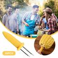 Pengzhipp Safe Barbecue Forks 20 Pcs Corn Holders Stainless Steel Impale The Pins On The Holder To Each Side Of Corn Cob s Ears And Hold Onto Portable Kitchen Supply Yellow