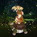 Solar Garden Statues Turtle Rabbit Hold Umbrella with LED Lights - Lawn Decor Tortoise Statue for Patio Balcony Yard Ornament