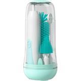 Travel Electric Baby Bottle Brush Set with Electric Bottle Cleaner and Water Bottle Brush and Nipple/Straw Brush Milk Frother and Drying Rack(Green)