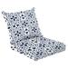 2 Piece Indoor/Outdoor Cushion Set Seamless geometric pattern Vintage texture Blue white floor tiles Casual Conversation Cushions & Lounge Relaxation Pillows for Patio Dining Room Office Seating