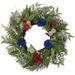 Northlight Americana Mixed Floral Patriotic Wreath 24-Inch Unlit