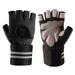 1 Pair Training Gloves Non-slip Half Finger Thickened Palm Pads 2-In-1 Multipurpose Fitness Gloves for Sports