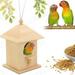 ManTuo Outdoor Solid Wood Bird House Garden Bird Feeder Idyllic Style Bird House 1Pcs
