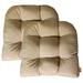RSH DÃ©cor Indoor Outdoor Sunbrella 2 pk Wicker Patio Chair Seat Cushion Pillow Water Resistant Pad - Choose Color (Canvas Antique Beige)