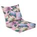 2 Piece Indoor/Outdoor Cushion Set Seamless botanical pattern hydrangeas Casual Conversation Cushions & Lounge Relaxation Pillows for Patio Dining Room Office Seating