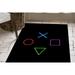 Cool Rug Outdoor Rug Modern Rug Pattern Rug Game Room Decor Rug Game Consele Rug Modern Rug Living Room Rug Hallway Rugs Black Rug 2.6 x4 - 80x120 cm