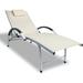 Adjustable Backrest Outside Recliners Lounger Chaise Lounge Chair with Armrest & Pillow