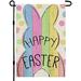 Happy Easter Rabbit Bunny Gnomes Garden Flag 12x18 Inch Double Sided Welcome Pees Easter Eggs Flag Easter Farmhouse Decor