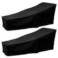 AMERTEER 2 Pcs Outdoor Chaise Lounge Chair Cover Waterproof Patio Furniture Pool Lounge Chair Covers Protector Heavy Duty Premium 82â€�Lx30â€�Wx31â€�H (Black)