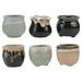 6pcs Ceramic Flower Pots Planter Indoor Round Planter Pots with Hole Bonsai Container for Home Office Decor without