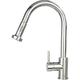 Kitchen Faucet with Pull Out Spray Head for 1 Hole Kitchen Sink 360 Swivel Single Handle Stainless Steel Tap for Bathroom Rv Wet Bar Sinks Chrome