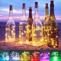 Solar Powered 20 LEDs Wine Bottle Lights with Cork Fairy String Light DIY Party Festival Decoration Multicolor Choose