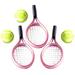 3 Sets Tennis Rackets Model Mini Tennis Racket and Balls Miniatures Decor Tennis Set Toys
