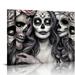 Nawypu Day of The Dead Sugar Skull Canvas Wall Art Decor Posters Painting Pictures Artwork for Living Room Bedroom Black and White Home Decor Wall Art Decor Posters Poster
