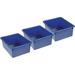Plastic Stowaway 5-Inch Letter Box No Lid Blue Pack Of 3