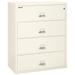 FireKing Ivory White Fire Resistant File Cabinet - 4 Drawer Lateral 44 wide