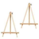 2Pcs Wood Display Easel Tabletop Easel Set Wood Painting Easels Tabletop Holder Stand for Small Canvases Photos Crafts Cards