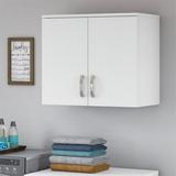 Pemberly Row Laundry Room Wall Cabinet with Doors in White - Engineered Wood