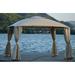 LYPER Quality Double Tiered Grill Canopy Outdoor BBQ Gazebo Tent with UV Protection Beige