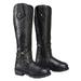 Milwaukee Leather MBL9371 Women s Black 18-Inch Leather Studded and Riveted Western Style Motorcycle Boots 11