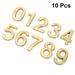 10 Pcs Decor Mailbox Numbers 0-9 Bright of Floors Doorplate Figure Outdoor Office