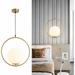 YGDU Modern Gold Globe Pendant Light 1-Light Single White Glass Kitchen Island Pendant Lighting Fixture Mid Century Adjustable Chandelier for Living Room Dining Room (9.8â€�-Small)